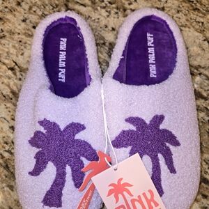 Pink Palm Puff Women's Lavender Slip-On Slippers - Size S/M - BNWT